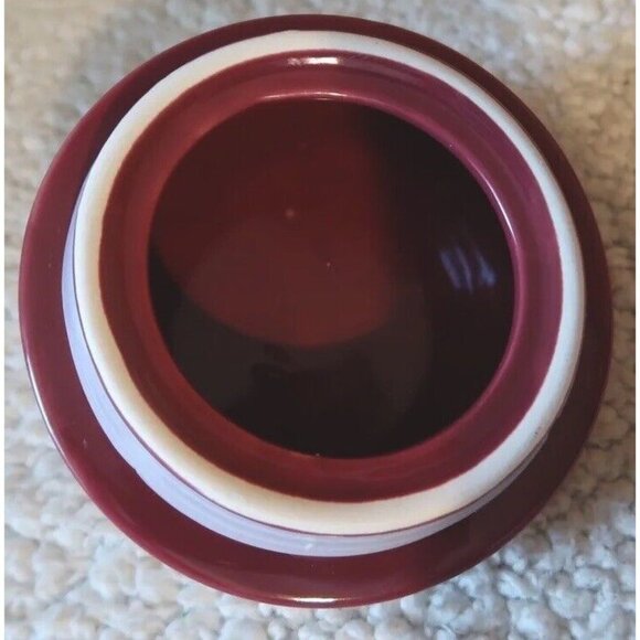 Rae Dunn Burgundy Ceramic "Cozy" Canister Cookie Jar With Lid - Picture 7 of 10